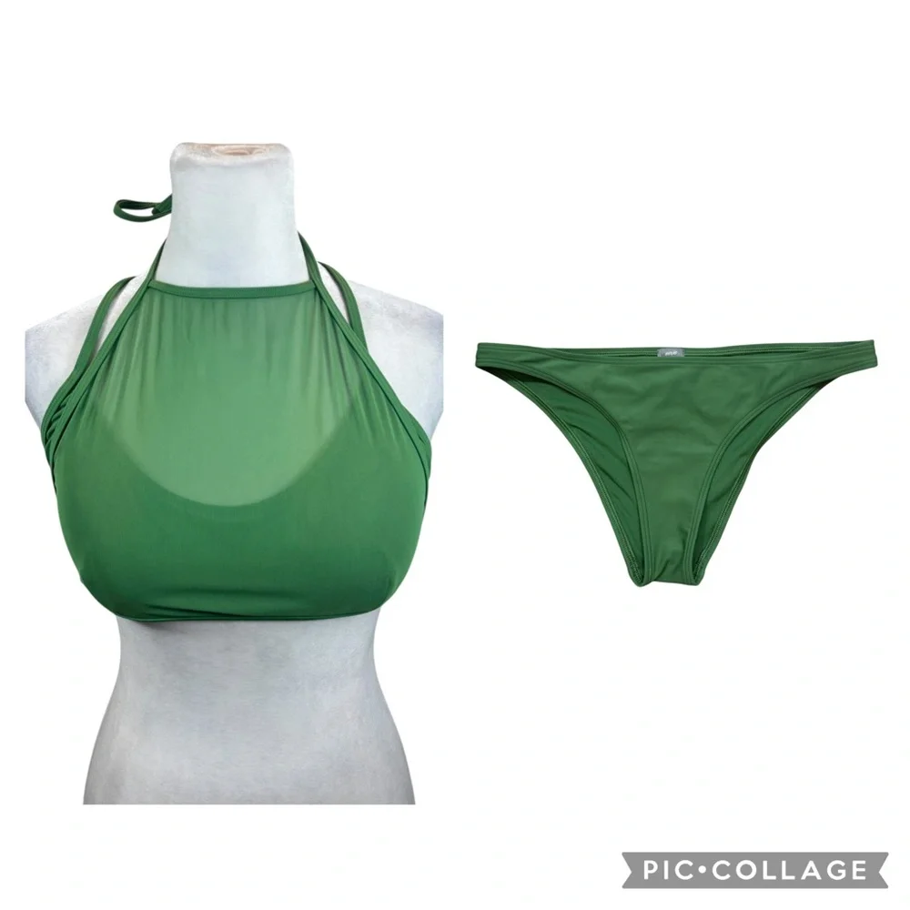 Ladies aerie‎ Green Two Piece Bikini Swim Suit Size Medium Large